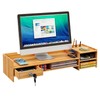 VPABES Office Desk Organizer with Drawers, 2-Tier Computer Holder Monitor