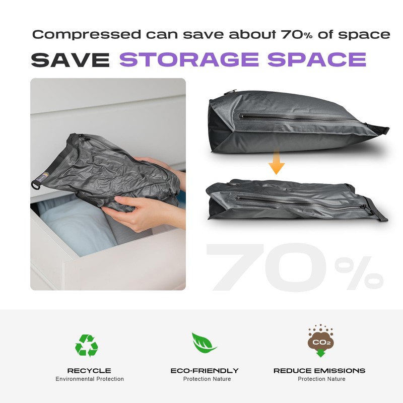 Vacuum Storage Bags for Travel, 1 Pack 70D Nylon Reusable