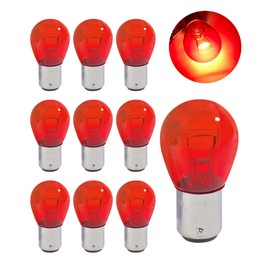 SCUARI 10PCS Car Tail Light Bulb,Break Light Bulb Replacement,Car Accessories,1157 P21/5W S25 BAY15D Automotive Double Tail High and Low Brake Light Bulbs,Fits Most Automotive Lighting Bulbs (Red)
