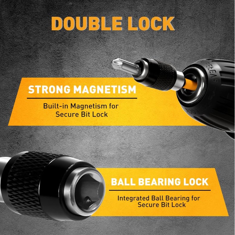 ELEAD 3-Piece Quick Change Bit Holder, 1/4" Magnetic Hex Shank