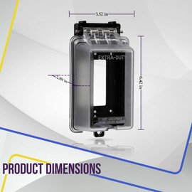ENERLITES Outdoor Outlet Cover Extra-Duty in-Use Weatherproof Outdoor Decorator/GFCI Receptacle Outlets, Weatherproof Enclosure, 1-Gang 6.1”H x 3.4”W x 2.8”D, Clear Cover, IUC1V-D-2PCS, 2 Count