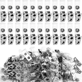 luis 100 Pcs Portagafete Metalico Con Banda Plastica Y Broche