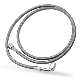 Steel Braided Turbo Oil Feed Line 48" Length 551867 4AN 90 Degree Straight Hose End Pressure Stainless Remote Turbocharger Sensor Teflon 4AN