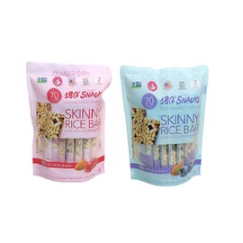 180 Snacks Skinny Rice Bar with Himalayan Salt 2 Variety Pack, Total 14 Bars