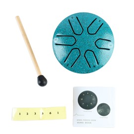 Handpan Drum Professional Mini 6 Note Worry Free Tongue Drum Percussion Instrument with Drumstick Green