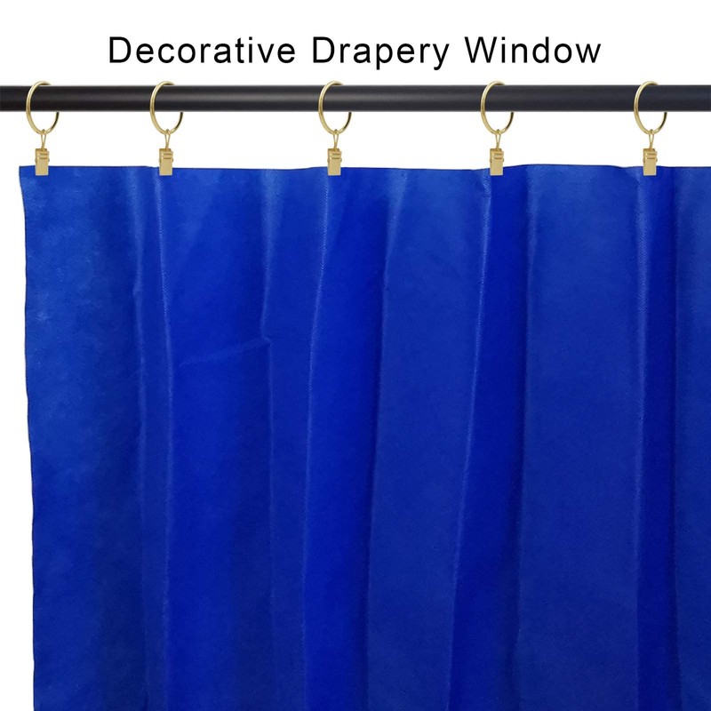 AMZSEVEN 40 Pack Curtain Rings with Clips, Drapery Clips Rings,