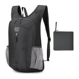 Ultralight backpack, Foldable Durable hiking backpack 30×16×48cm, Waterproof rucksack for Outdoor Sport Travelling Walking Hiking Camping Biking unisex (black)