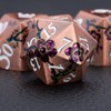 Maywin Purple & Red DND Metal Dice, 7PCS Aluminum Dice