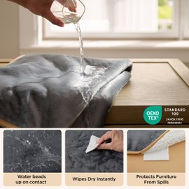Bedsure Waterproof Blanket for Bed - Sherpa Fleece Waterproof Dog Blankets for Large Dogs, Pet Blankets for Bed/Couch, Soft Plush Reversible Furniture Protector, Queen Size, 90"x86", Grey