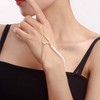 Inateannal Layered Finger Ring Bracelet Gold Hand Chain Harness Bracelet