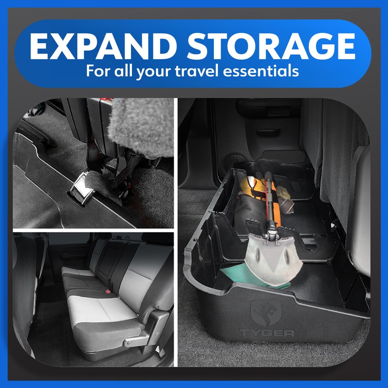 Tyger Auto Rear Under Seat Storage Box Compatible with 2007-2013