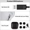 TITACUTE USB Earphones for PC, Computer Earphones for Laptop USB