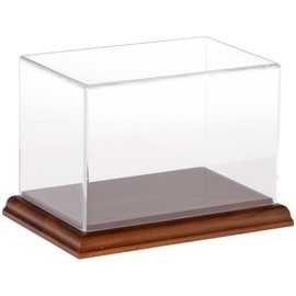 Plymor Clear Acrylic Display Case with Hardwood Base, 6" W x 4" D x 4" H