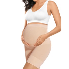 Peauty Plus Size Maternity Shapewear Dress for Photoshoot Maternity Clothes Underwear for Dresses Maternity Slips for Under Dresses Maternity Bodysuit Postpartum Underwear (Nude 2XL)