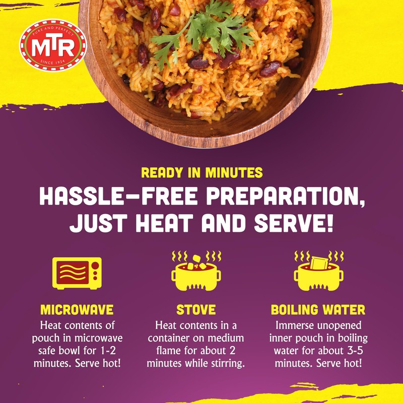 MTR Ready-To-Eat: Rajma Chawal - Red Kidney Beans Rice -