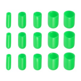 Rebower 50 Pack Screw Thread Protector Cover Rubber End Caps, [for Screw, Bolt, Rod End Cap] - 1/8 inch 3/16 inch 1/4 inch 5/16 inch 3/8 inch Inner Dia/Green