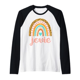 Jovie T-Shirt Jovie Name Birthday Shirt Gift Raglan Baseball Tee