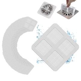 100 Pcs Disposable Shower Drain Hair Catcher, Disposable Hair Drain Stickers, Square Shower Drain Hair Catcher Mesh Stickers, Drain Mesh Cover for Shower Bathroom, Kitchen