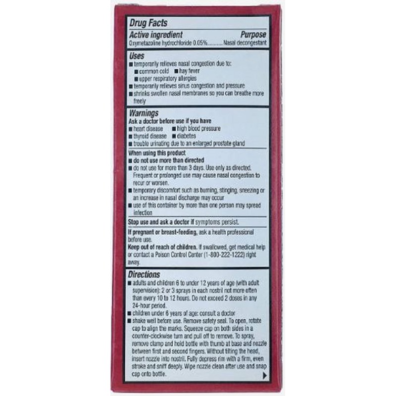 (12 pack) Nasal Relief Spray, 12 hour Pump Mist (Oxymetazoline