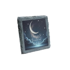 Slate Coaster - Love You to the Moon and Back, Dad Elegant Night Sky Design (slco-kf25-moon&bkdadkvd)