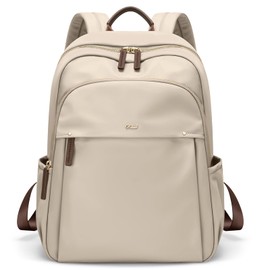 Stylish Laptop Backpack for Women Computer Bag Fits 14 Inch Notebook Travel College Work Backpacks Purse (Apricot)