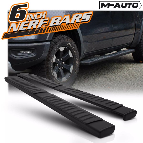 M-AUTO Black 6" Side Step Running Board Nerf Bar w/Pad