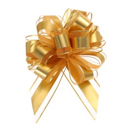 uxcell 12pcs 8 Inch Extra Large Pull Bow Metallic Gift Wrapping Bows Ribbon Organza Gold for Wedding Baskets Presents Christmas Party