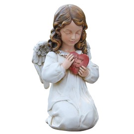 Joseph's Studio by Roman - Collection, 11.75" H Memorial Angel W/Heart, Made from Resin, High Level of Craftsmanship and Attention to Detail, Durable and Long Lasting