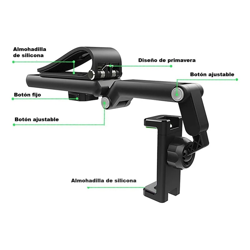 Soporte Teléfono Porta Celular 360° Carro Brazo Ajustable