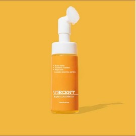 NEW - Veecent 150ml Turmeric + Kojic Acid Foaming Facial Cleanser + Silicone Brush Cleansing Skincare:_150ml*1