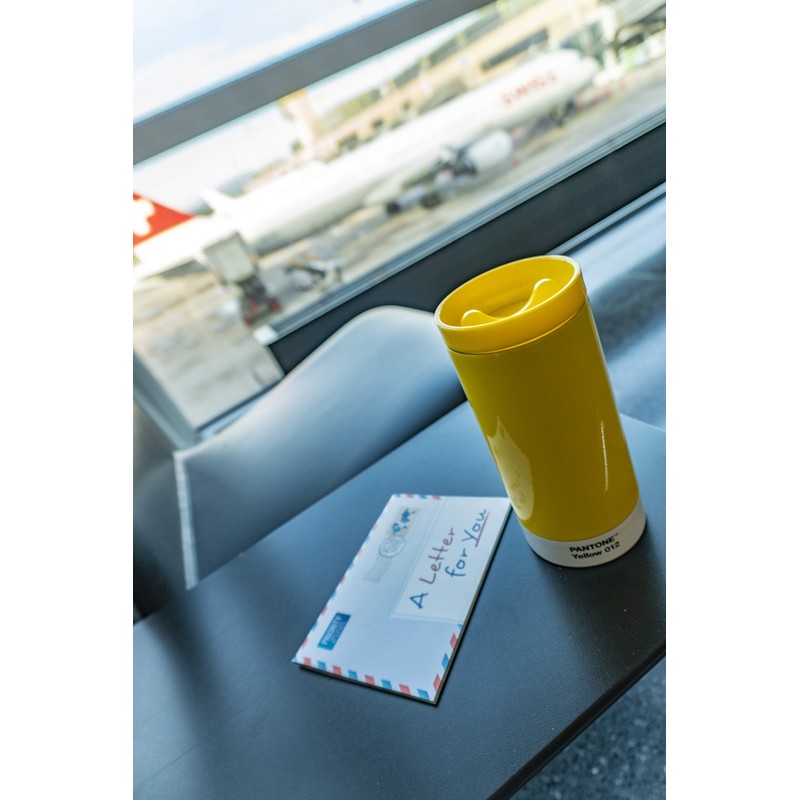 Pantone Travel Mug, Stainless Steel, ABS, Yellow 012, 7.5 x