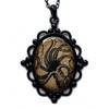 Large Black Framed Octopus Cameo Pendant