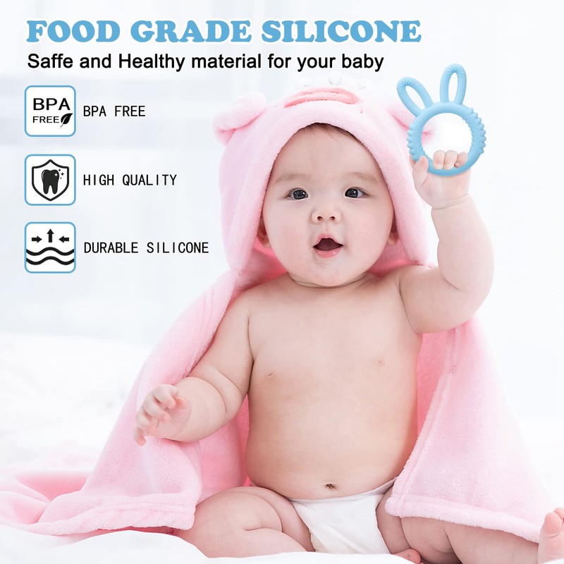MISSLILI Silicone Babies Teethers Baby Teething Toys for Soothe Massage