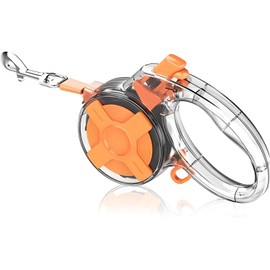 Correa Retráctil para Perros, Correa Ajustable para Perro de sin Enredos, para Perros pequeños medianos Grandes, Freno con una Sola Mano, para Mascota de hasta 44LBS-20kg,4m (Naranja)