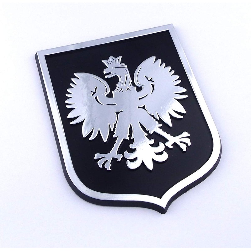 Poland Polska Eagle Black Chrome Plastic car Emblem Decal Sticker