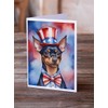 Caroline's Treasures Miniature Pinscher Patriotic American Greeting Cards Pack of