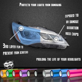 Solutions Lime Green Vinyl Film Smoke Tint Headlight Taillight Fog Light 12"x84" / 1x7 FT