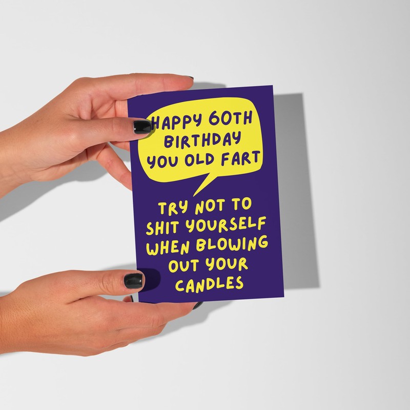 LimaLima 60th Birthday Card For Men Women Funny Rude Design