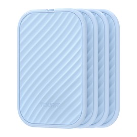 TOURIT Slim Ice Packs for Lunch Boxes and Coolers, 4 Pack Reusable Lunch Box Ice Packs, Long Lasting BPA-Free Non-Toxic Freezer Packs for Lunch Bags, Travel, Picnic or Camping, Baby Blue