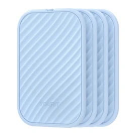 TOURIT Slim Ice Packs for Lunch Boxes and Coolers, 4 Pack Reusable Lunch Box Ice Packs, Long Lasting BPA-Free Non-Toxic Freezer Packs for Lunch Bags, Travel, Picnic or Camping, Baby Blue