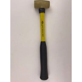 Hackett 1.5BF Nonmarring Brass Head Hammer 1-1/2 lb, Fiberglass Handle
