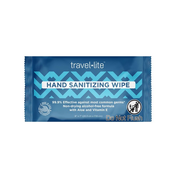 Travel Lite Alcohol-Free Hand Wipes with Aloe Vera and Vitamin E, Fresh Scent 200ct Individually Wrapped Travel Essentials Wipes for Adults and Kids
