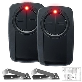 ‌380UT 375UT 375LM 2-Button Remote Control, Klik5U-Bk2 Clicker for Chamberlain Liftmaster Craftsman Genie Garage Door Opener, Wireless Keyless for Red/Orange/Purple/Green/Yellow Button, Dip Switch 2pk