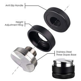 58mm Coffee Distributor, Santo Espresso Distribution Tool/Leveler, 3 Angled Slopes Adjustable Palm Tamper Fits 58mm Portafilter- Professional Espresso Distributor Leveler Tool