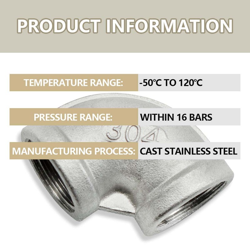 Bwintech 3 Pcs 90 Degree 1" Female to 1" Female