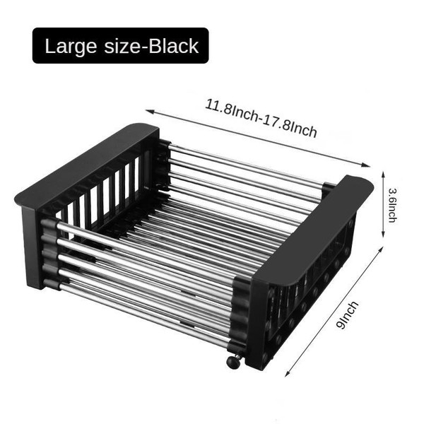 Stainless Steel Telescopic Kitchen Storage Rack Retractable Dish Drying Rack