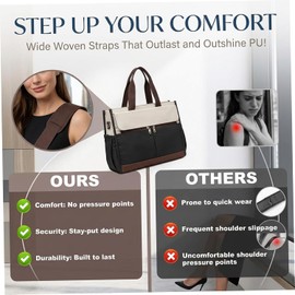 Bolsa de mano con compartimento para el almuerzo para mujer, bolsa de trabajo con sección aislada a prueba fugas, para computadora portátil correa ajustable para desplazamientos y