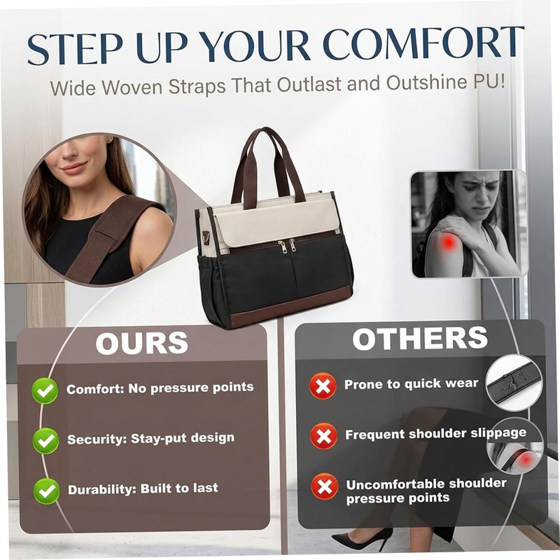Bolsa de mano con compartimento para el almuerzo para mujer,