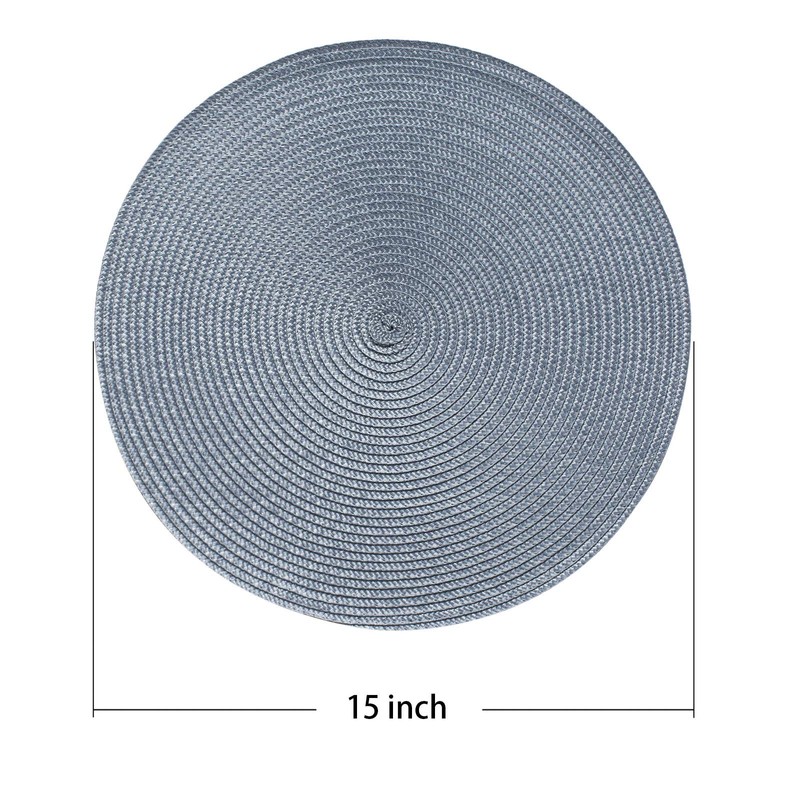 AHHFSMEI Round Braided Placemats 15 Inch Round Table Mats for