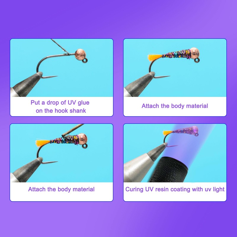 EDSRDXS Fly Tying UV Glue UV Bonding & Welding Combo